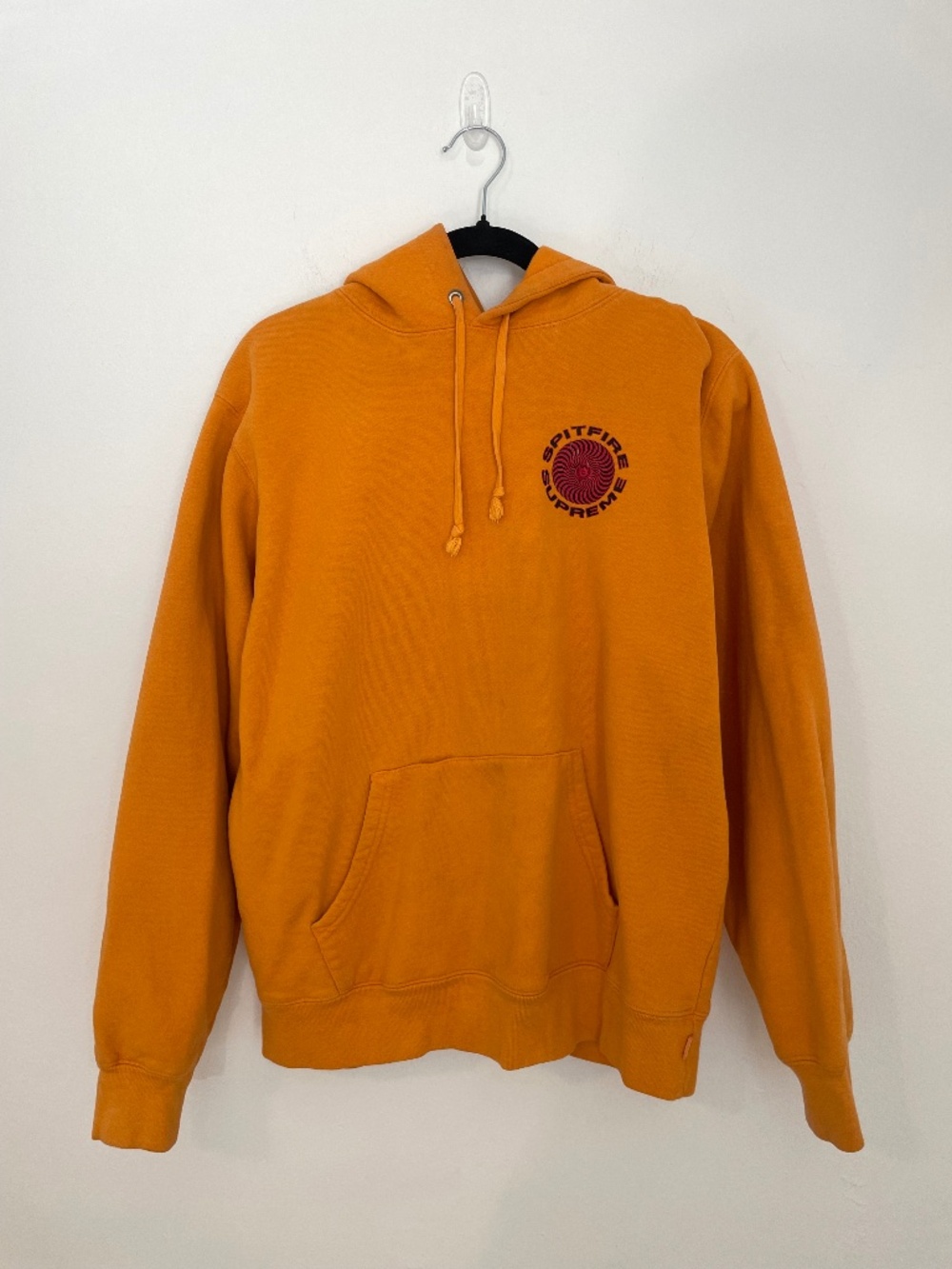 Supreme Spitfire Orange Hooded Sweatshirt, Size Medium, 100% Cotton